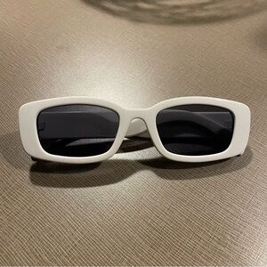 White Rectangular Sunglasses
